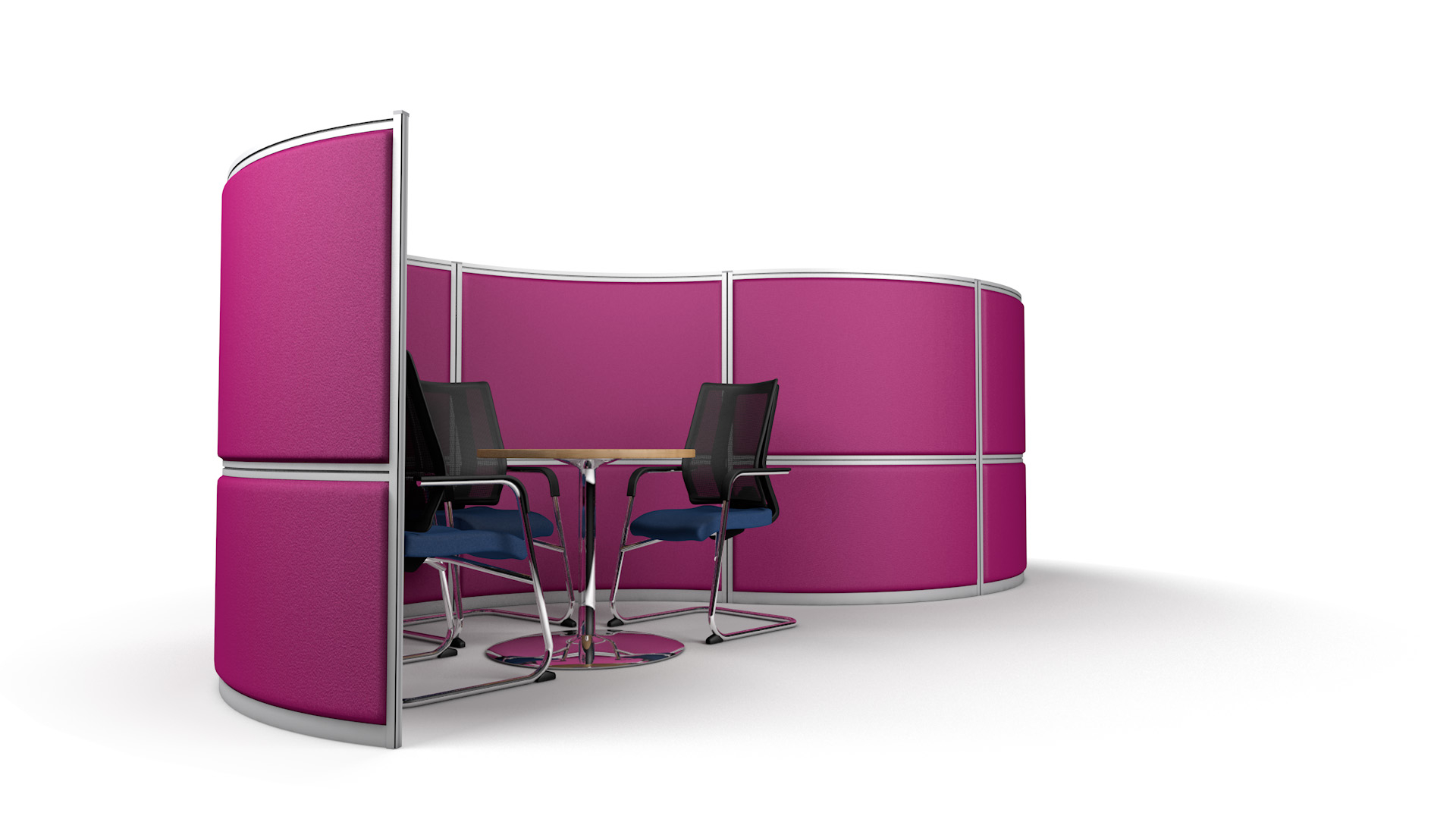 Premium Acoustic Curved Office Meeting Pod 4.8m Long and 1.4m High 